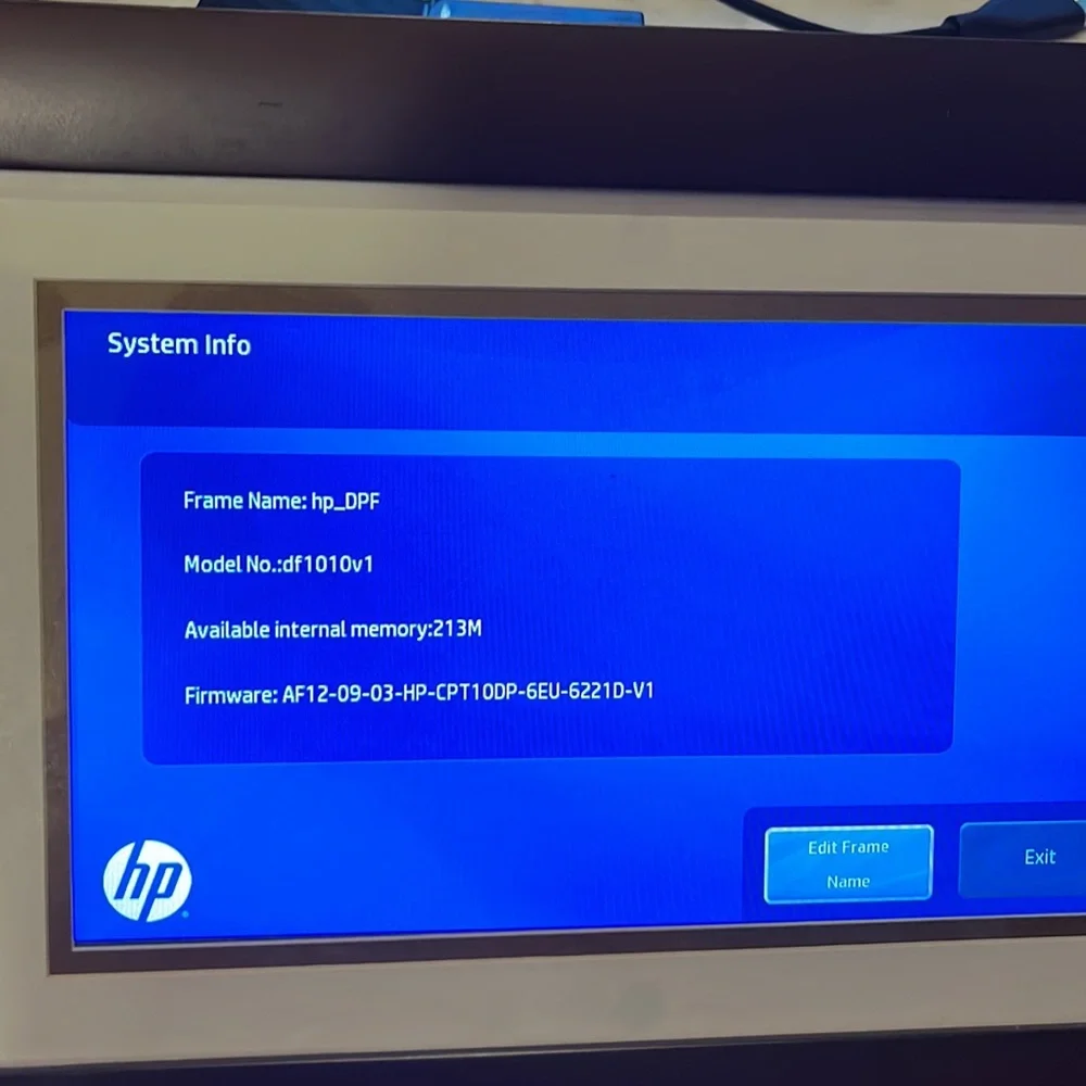 Like new no box HP digital photo frame model #df1010v1 10.1” digital frame